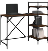 VidaXL Computerbureau met schappen 120x47x109 cm bruin eikenkleur
