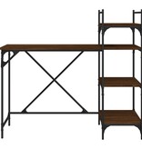 VidaXL Computerbureau met schappen 120x47x109 cm bruin eikenkleur