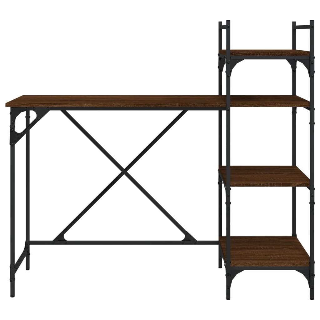 VidaXL Computerbureau met schappen 120x47x109 cm bruin eikenkleur