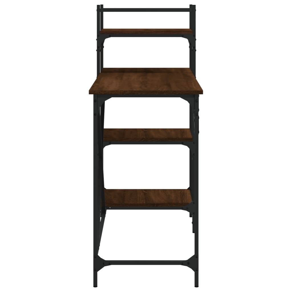 VidaXL Computerbureau met schappen 120x47x109 cm bruin eikenkleur