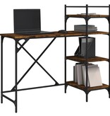 VidaXL Computerbureau met schappen 120x47x109 cm gerookt eikenkleurig