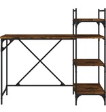 VidaXL Computerbureau met schappen 120x47x109 cm gerookt eikenkleurig