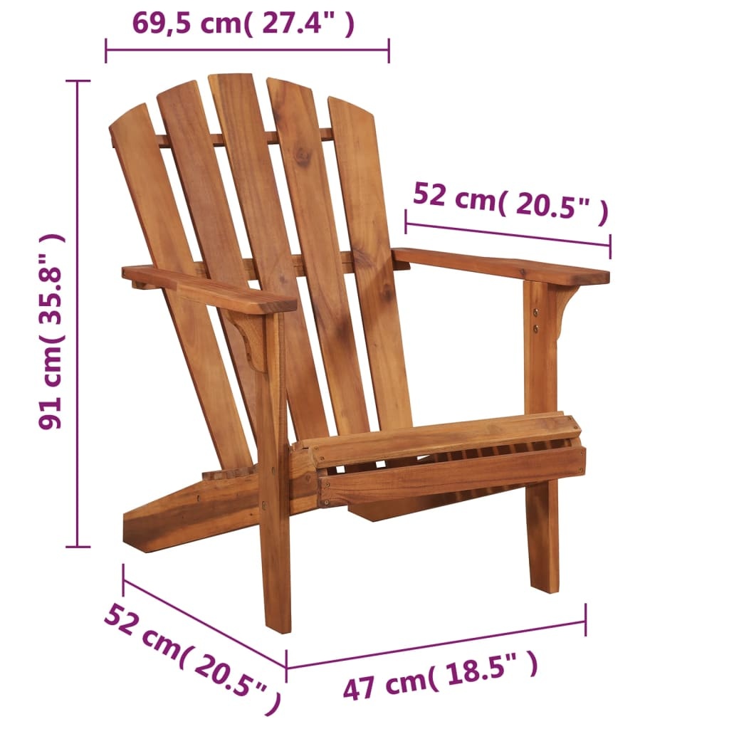 VidaXL Tuinstoel Adirondack massief acaciahout