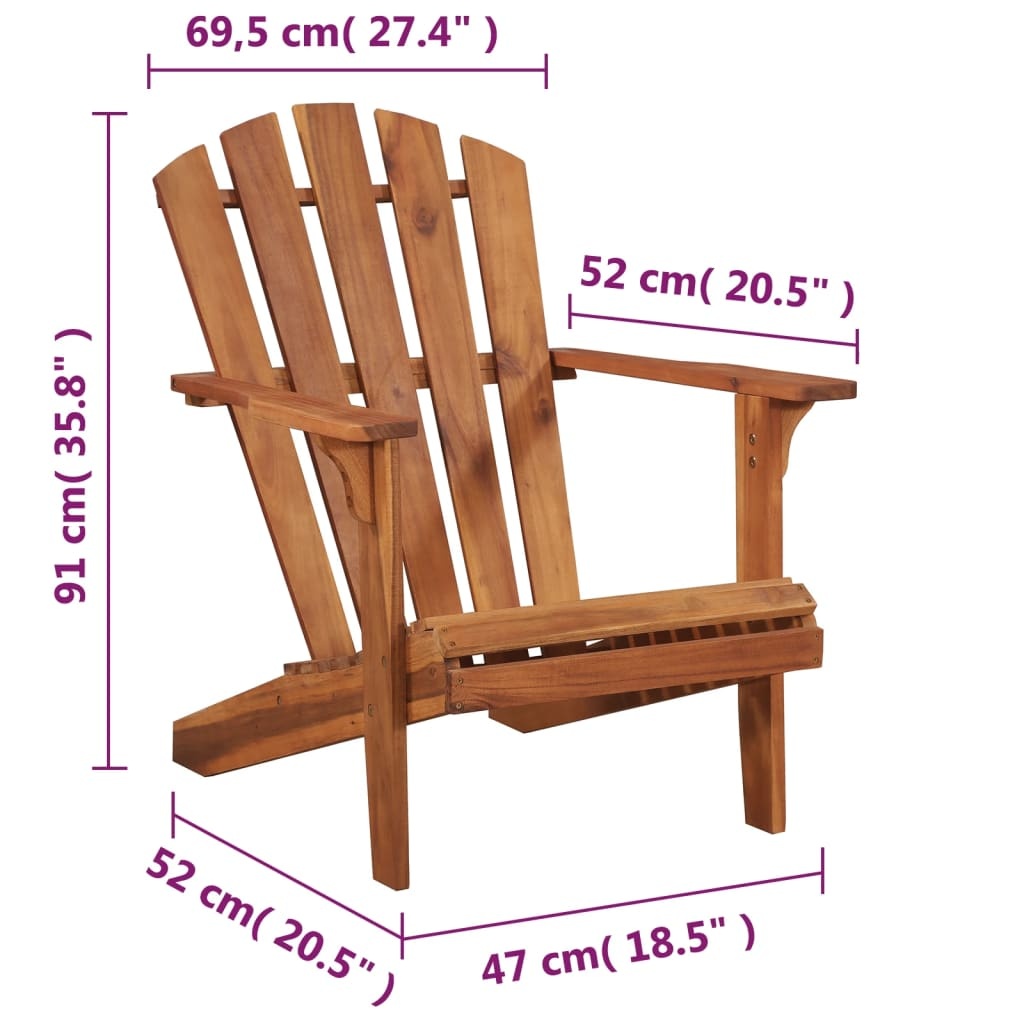 vidaXL Tuinstoel Adirondack massief acaciahout