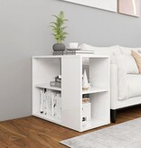 VidaXL Bijzetkast 60x30x50 cm spaanplaat hoogglans wit