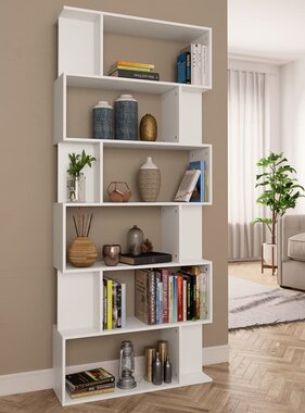 vidaXL Boekenkast/kamerscherm 80x24x192 cm spaanplaat wit