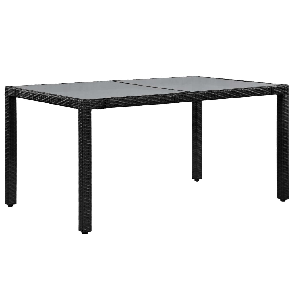 VidaXL 7-delige Tuinset poly rattan zwart