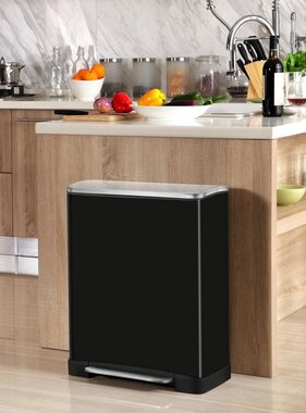 vidaXL Pedaalemmer E-Cube 28 L+18 L matzwart