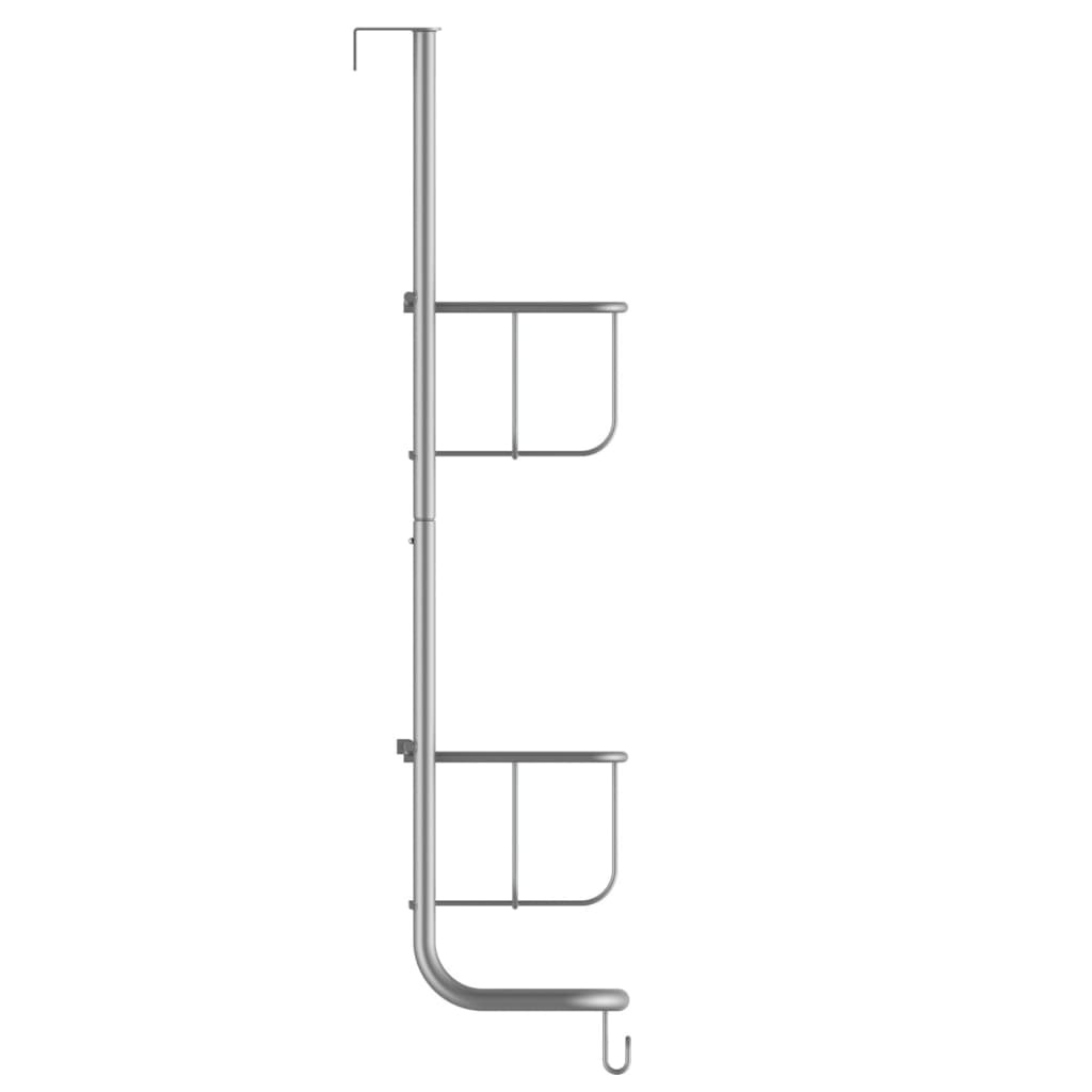 vidaXL Wandrek 30,5x13x62 cm matzilverkleurig