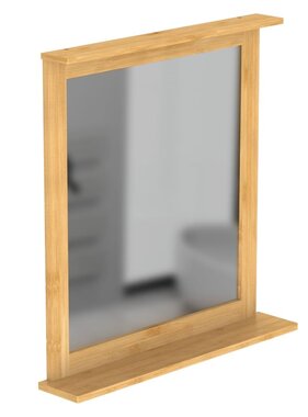vidaXL Spiegel met bamboeframe 67x11x70 cm