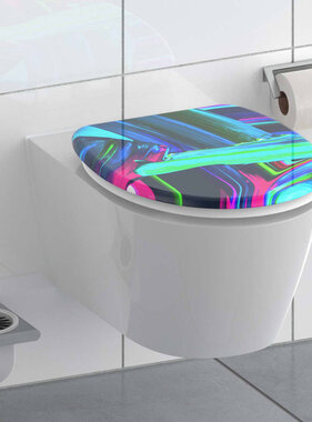 vidaXL Toiletbril met soft-close NEON PAINT