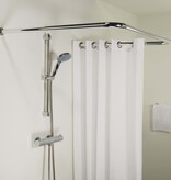VidaXL Douchegordijnstang combi chroomkleurig