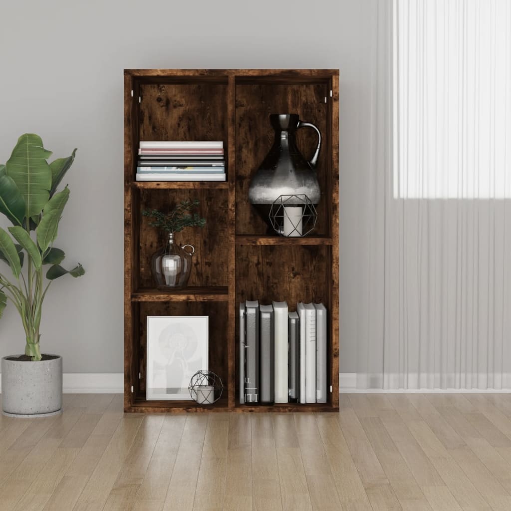 VidaXL Boekenkast/dressoir 50x25x80 cm bewerkt hout gerookt eikenkleur