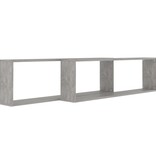 VidaXL Wandschappen kubus 2 st 100x15x30 cm spaanplaat betongrijs