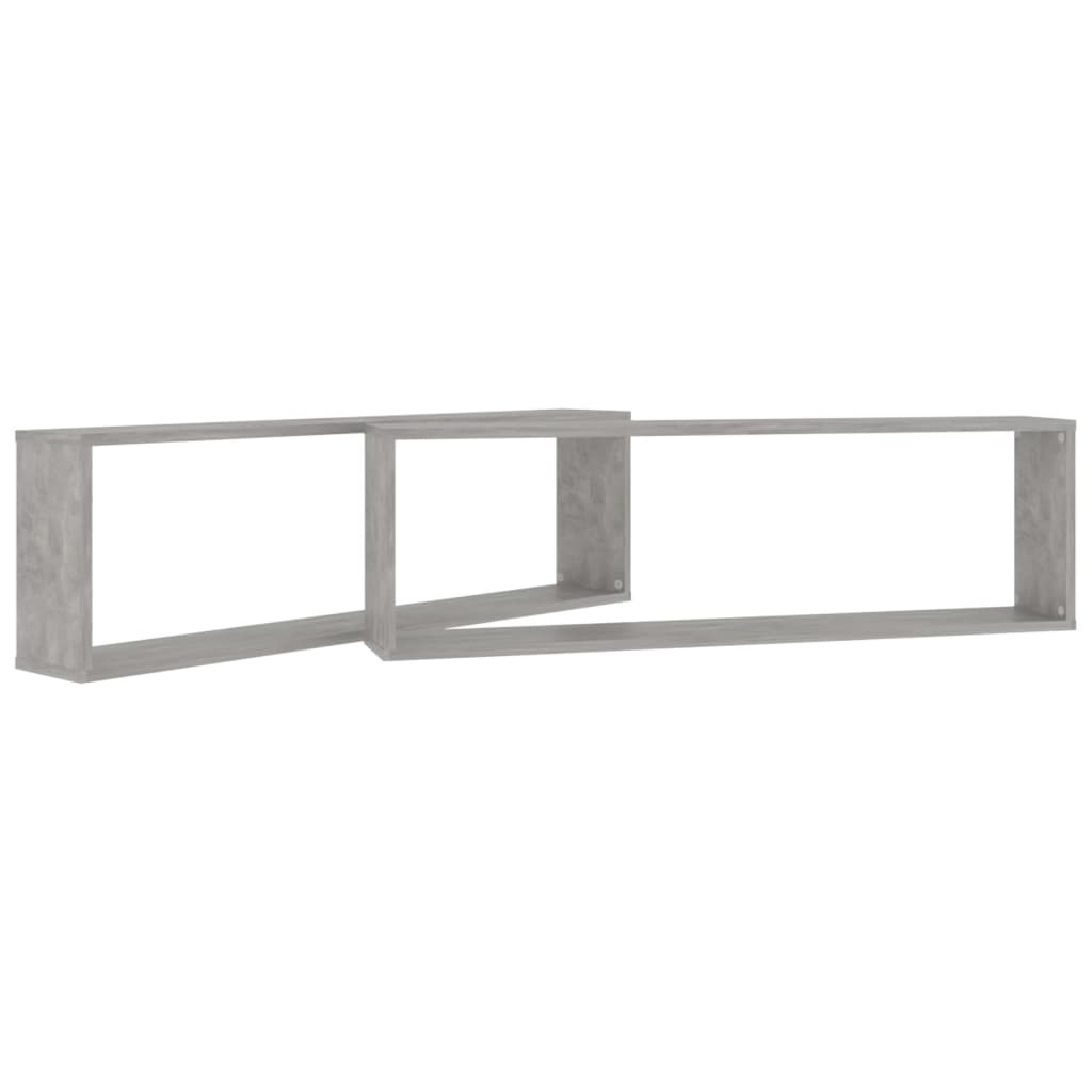 VidaXL Wandschappen kubus 2 st 100x15x30 cm spaanplaat betongrijs