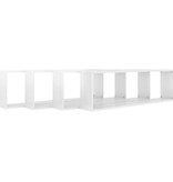 VidaXL Wandschappen kubus 4 st 100x15x30 cm spaanplaat hoogglans wit