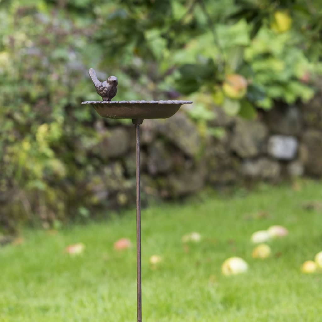 vidaXL Vogelbadje/drinkbak gietijzer bruin