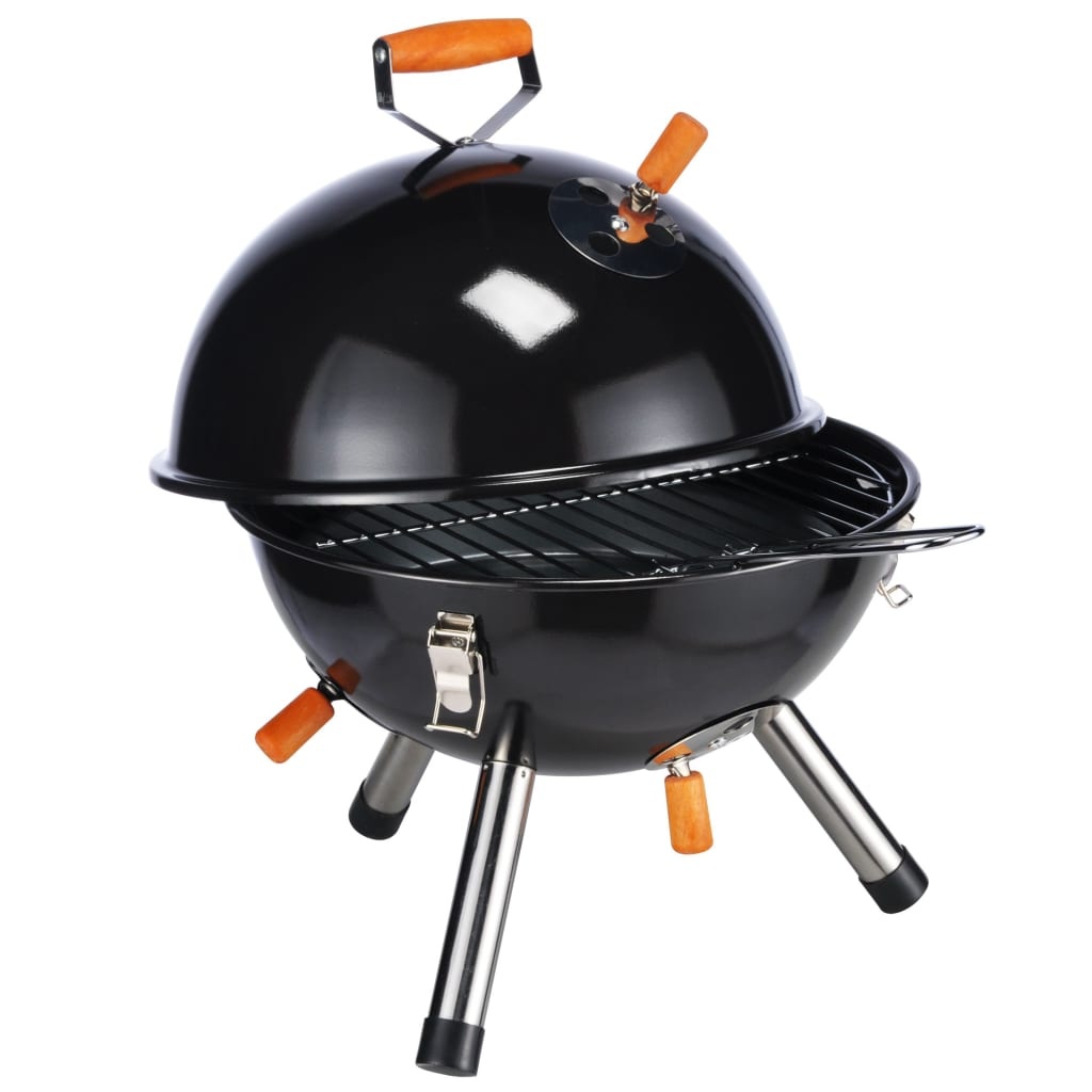 vidaXL Houtskoolkogelbarbecue mini zwart