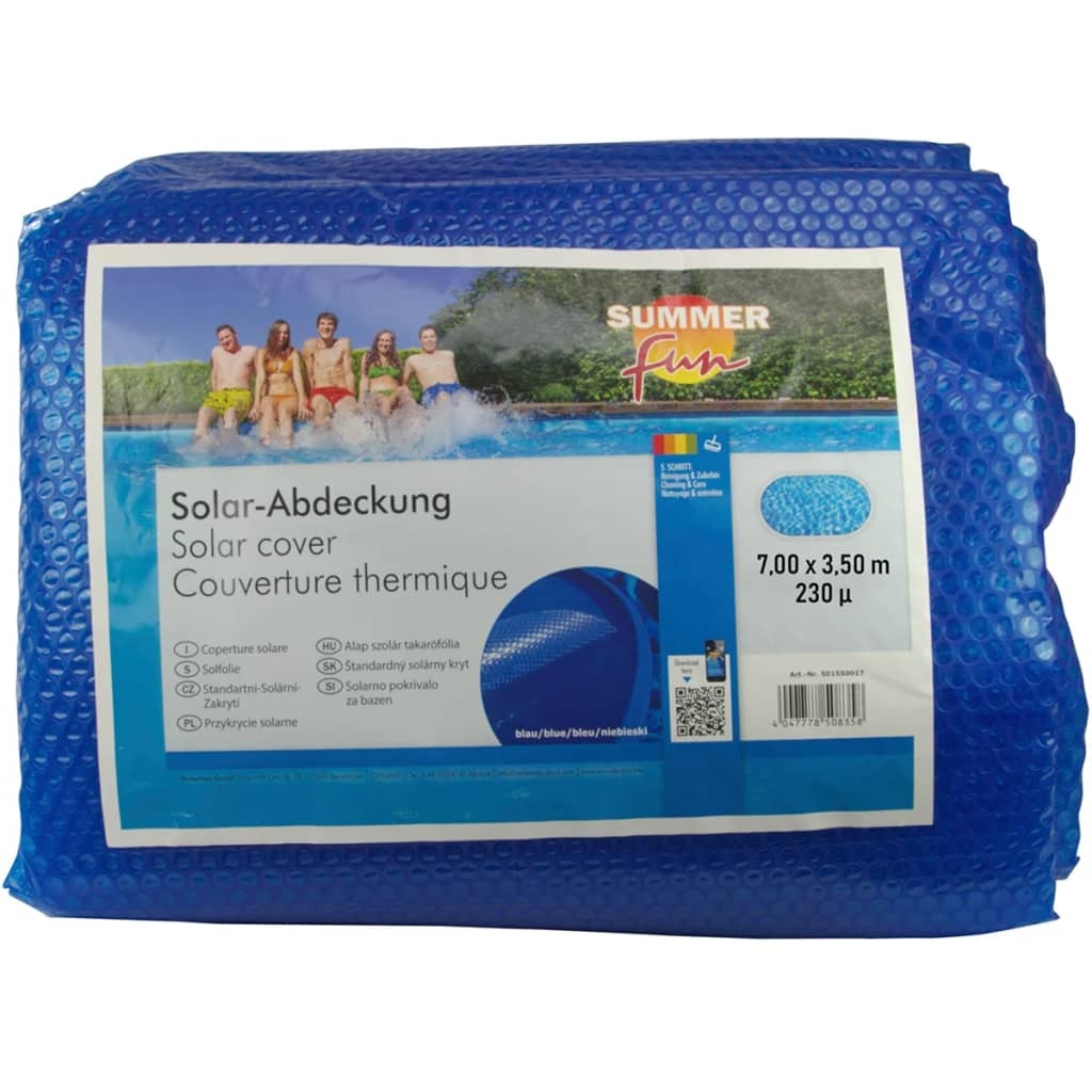 vidaXL Zomerzwembadhoes solar ovaal 700x350 cm PE blauw