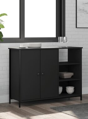 VidaXL Dressoir 100x33x75 cm bewerkt hout zwart