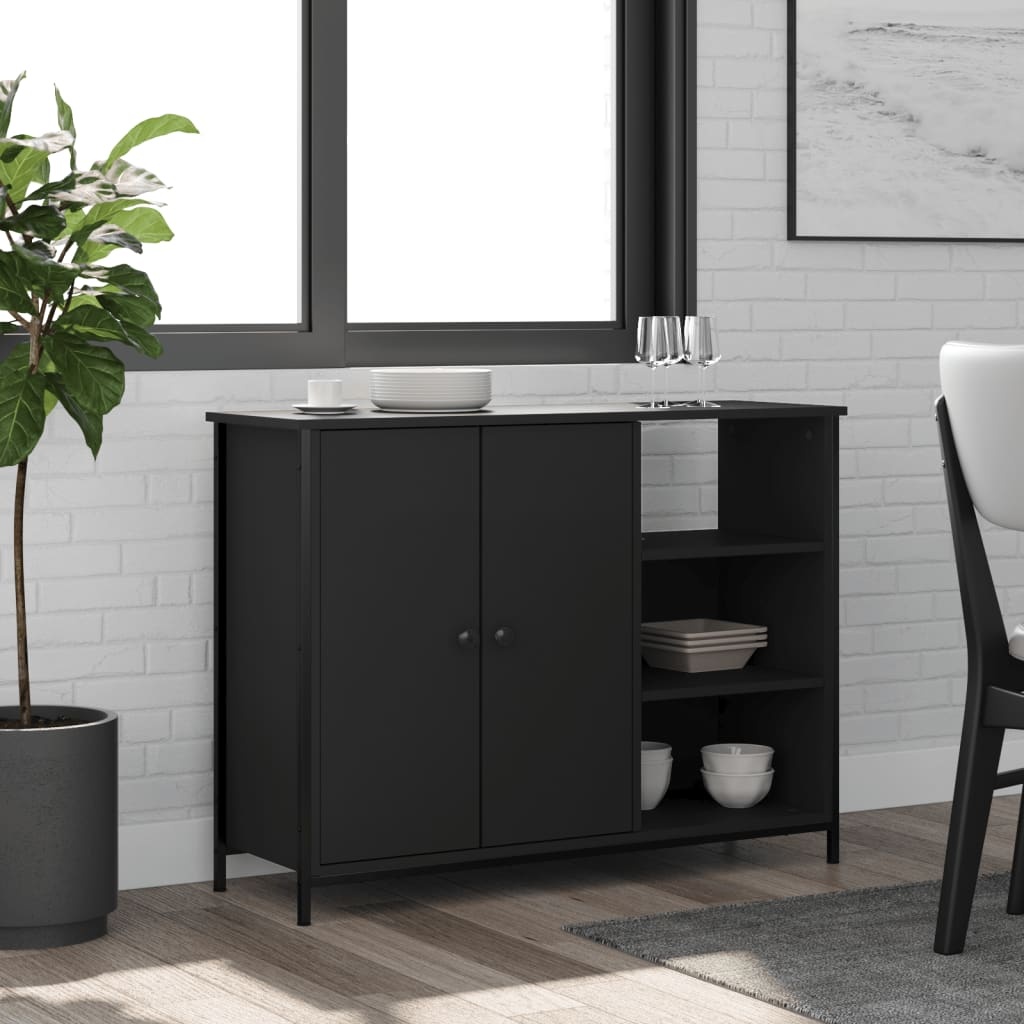 VidaXL Dressoir 100x33x75 cm bewerkt hout zwart