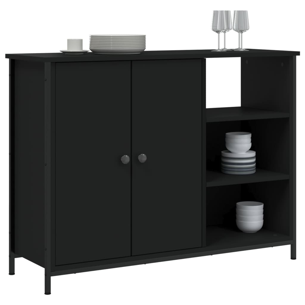 VidaXL Dressoir 100x33x75 cm bewerkt hout zwart