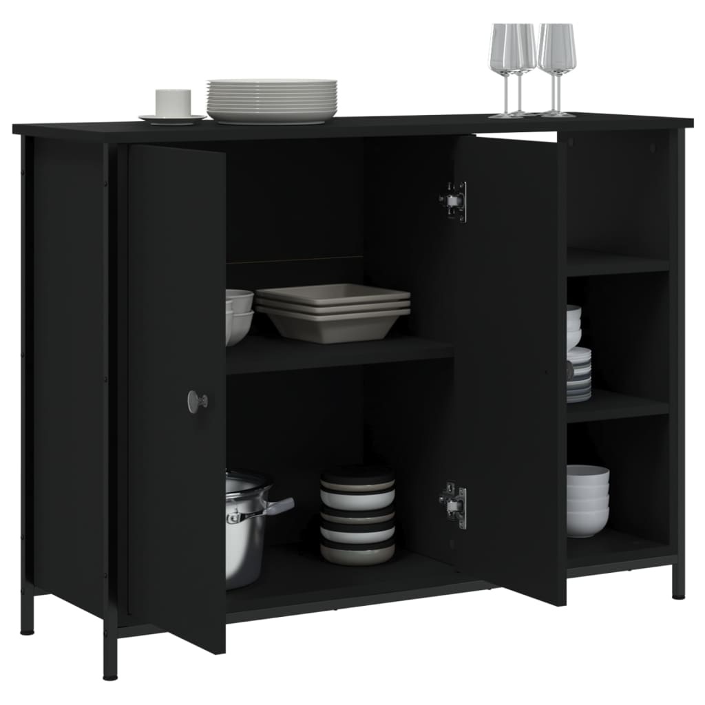 VidaXL Dressoir 100x33x75 cm bewerkt hout zwart
