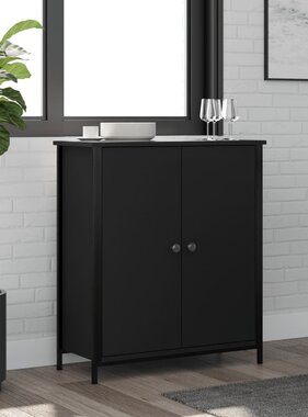 VidaXL Dressoir 70x30x80 cm bewerkt hout zwart