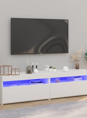 VidaXL Tv-meubelen 2 st met LED-verlichting 75x35x40 cm wit