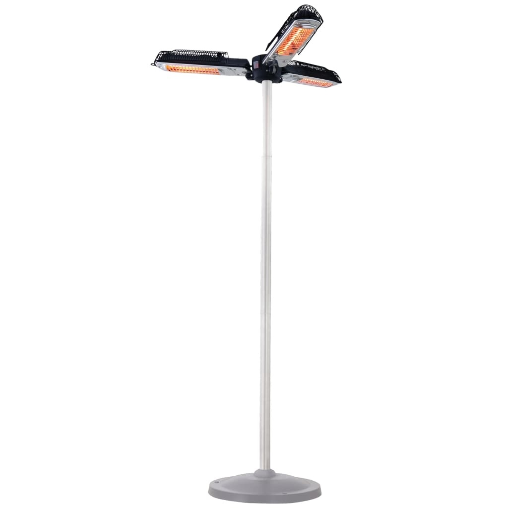 vidaXL Parasolverwarming 2000 W halogeen zwart en zilver PH10