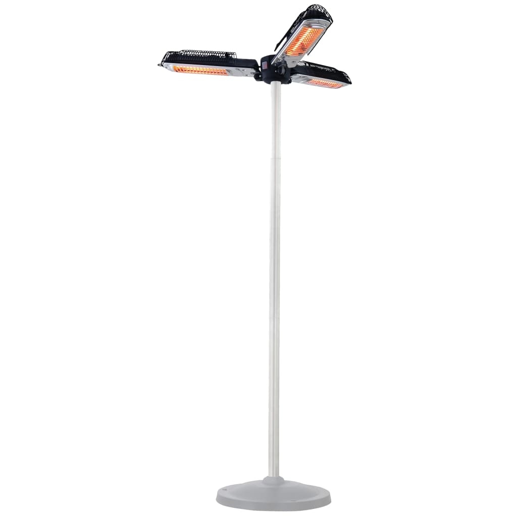 vidaXL Parasolverwarming 2000 W halogeen zwart en zilver PH10