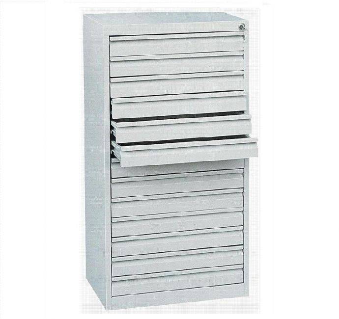 Metalen tekeningladekast A3 met 13 laden