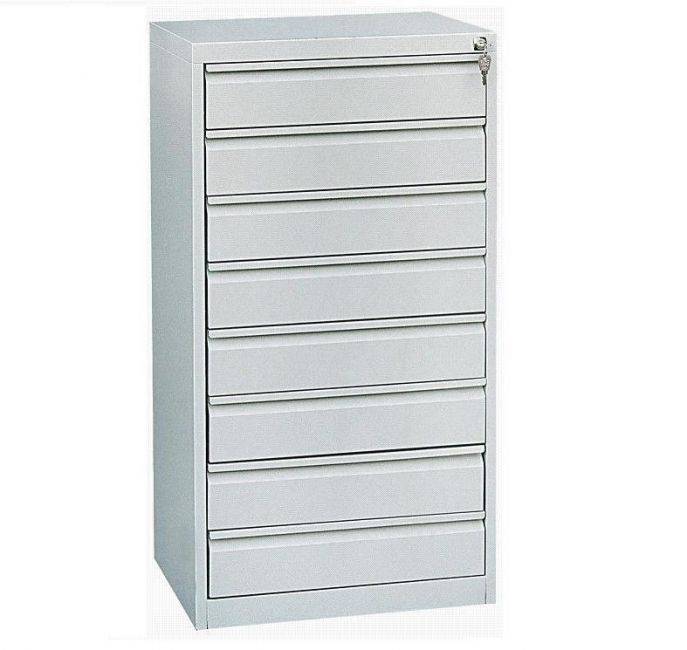 Metalen tekeningladekast A3 met 8 laden