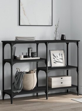 VidaXL Wandtafel 102x29x75 cm bewerkt hout zwart