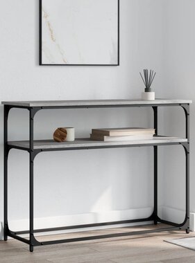 VidaXL Wandtafel 100x35,5x75 cm bewerkt hout grijs sonoma eikenkleurig