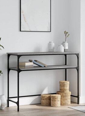 VidaXL Wandtafel 100x35,5x75 cm bewerkt hout grijs sonoma eikenkleurig