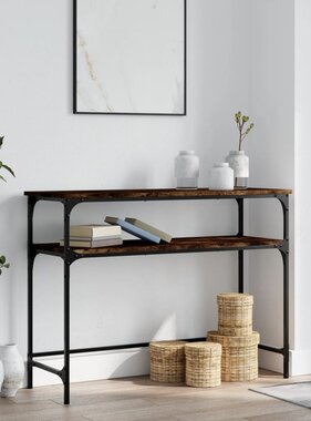 VidaXL Wandtafel 100x35,5x75 cm bewerkt hout gerookt eikenkleurig