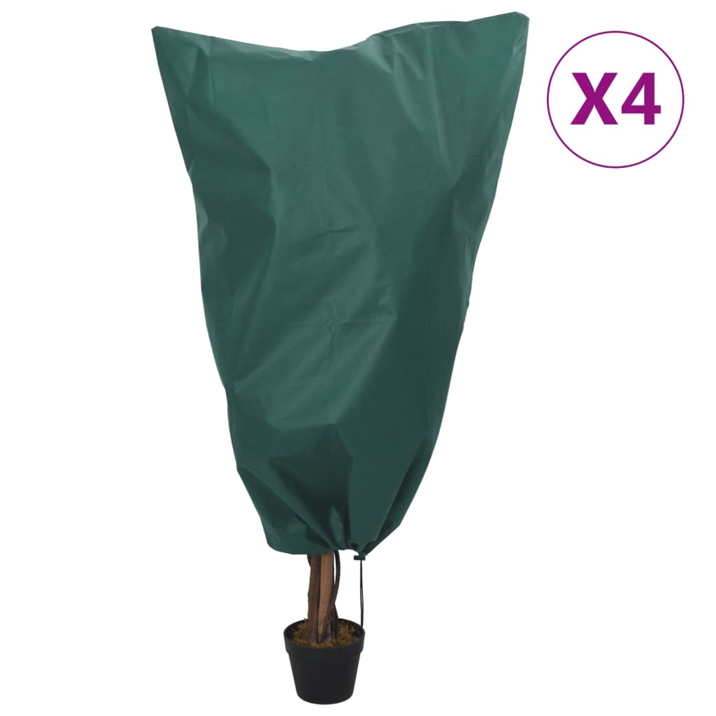 vidaXL Vlieshoezen voor planten met trekkoord 4 st 70 g/m² 0,8x0,8 m