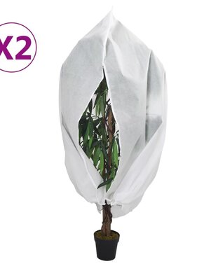 vidaXL Plantenhoezen met ritssluiting 2 st 70 g/m² 1x1,55 m