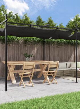 vidaXL Pergola met uitschuifbaar dak 589x292x230 antracietkleurig