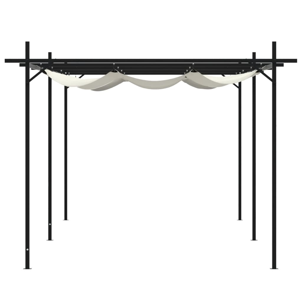 vidaXL Pergola met uitschuifbaar dak 589x292x230 crèmekleurig