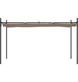 vidaXL Pergola met uitschuifbaar dak 395x292x230 taupe