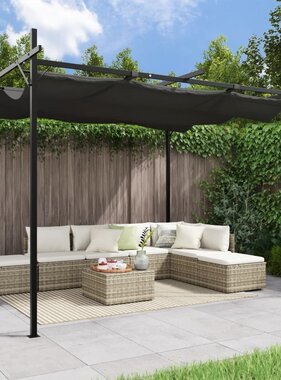 vidaXL Pergola met uitschuifbaar dak 295x292x230 antracietkleurig