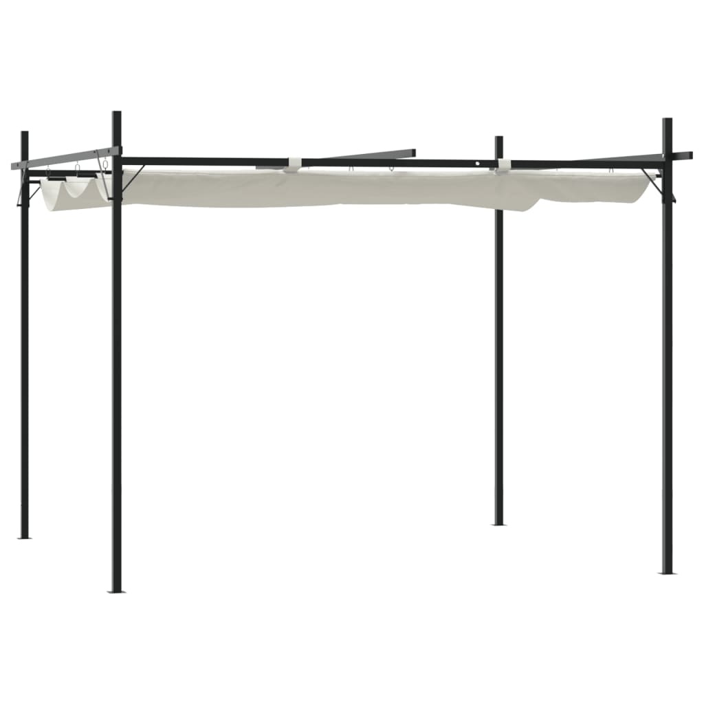 vidaXL Pergola met uitschuifbaar dak 295x292x230 crèmekleurig