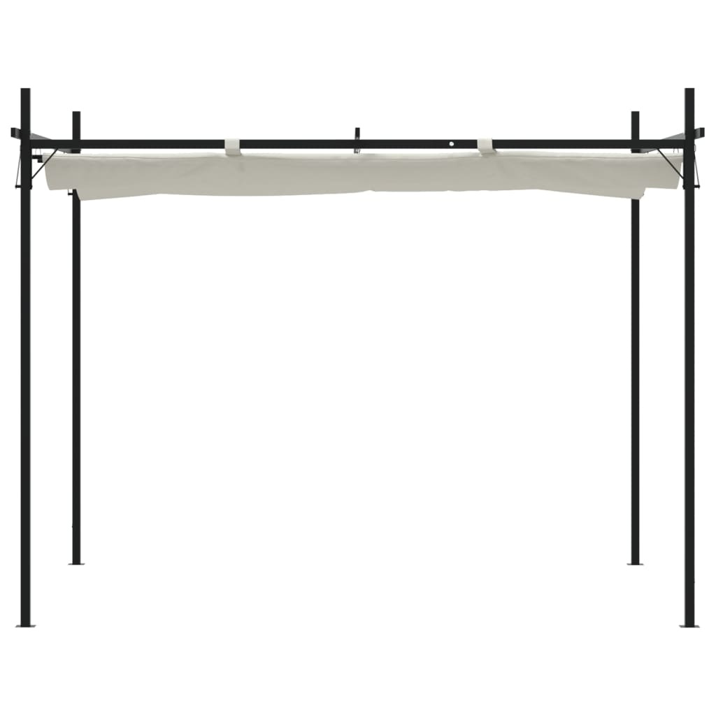 vidaXL Pergola met uitschuifbaar dak 295x292x230 crèmekleurig