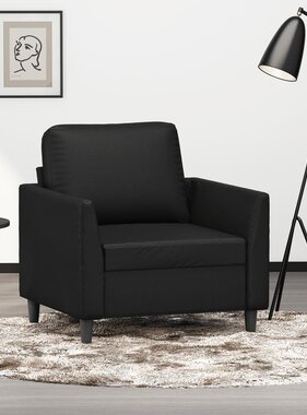 vidaXL Fauteuil 60 cm kunstleer zwart