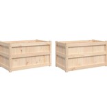 VidaXL Plantenbakken 2 st cm massief grenenhout