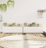 VidaXL Plantenbakken 2 st cm massief grenenhout wit