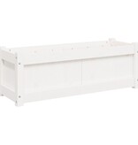 VidaXL Plantenbak 90x31x31 cm massief grenenhout wit