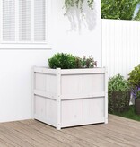 VidaXL Plantenbak 70x70x70 cm massief grenenhout wit